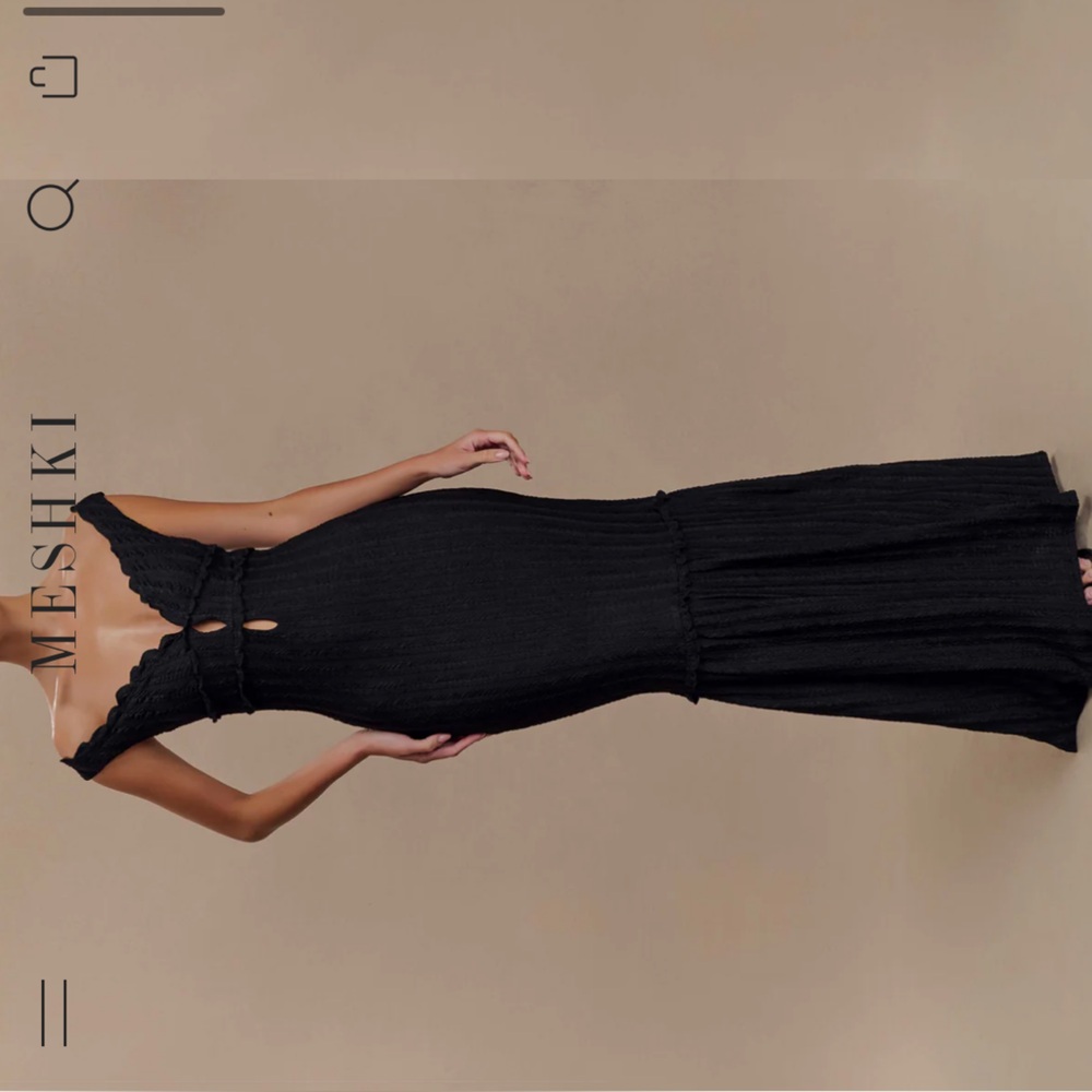 Meshki Black Pleated Ruched Off Shoulder Maxi Dress
